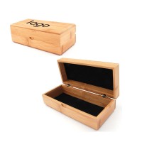 Flided lid Wooden bamboo box with glasses WPZL8024