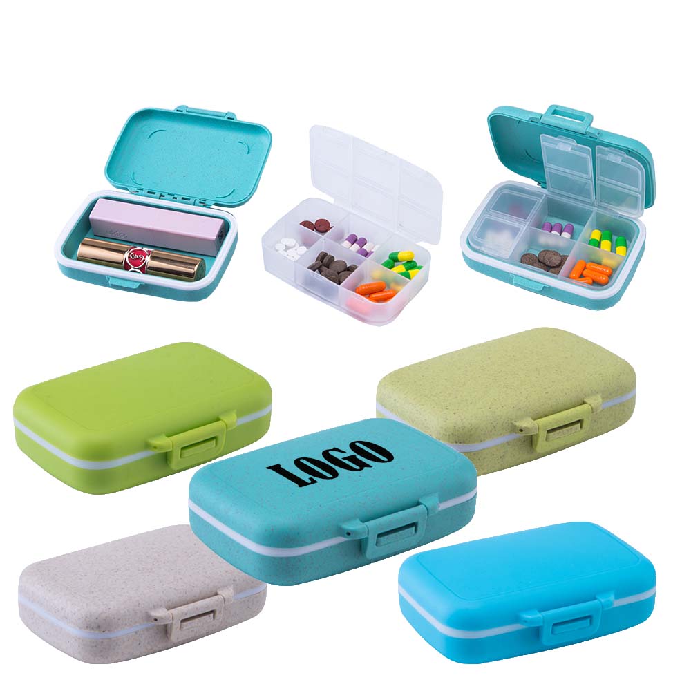 2-In-1 6 Compartments Pill Box And Cosmetic Case WPZL8083