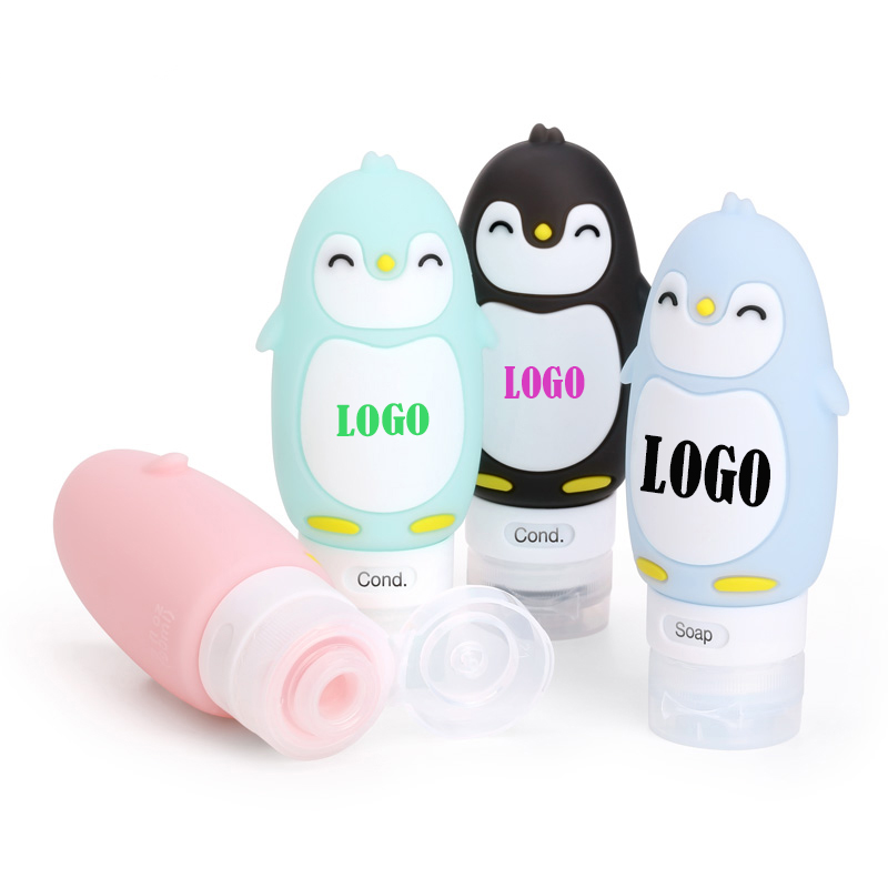 3 OZ Penguin Shape Leak Proof Silicone Travel Bottle WPZL8114