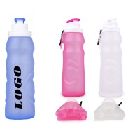 20 OZ Ultralight Folding Silicone Water Bottle With Carabiner WPZL8115