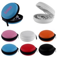 Round EVA Earbud Pouch Coin Purse With Zipper WPZL143