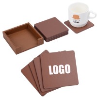 Set Of Four Leather Square Coasters WPZL168