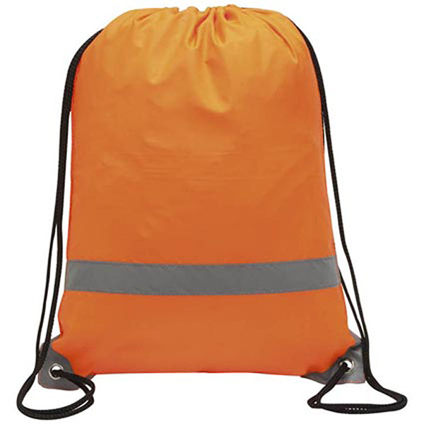 Polyester Sports Drawstring Backpack With Reflective Strap WPSK6079
