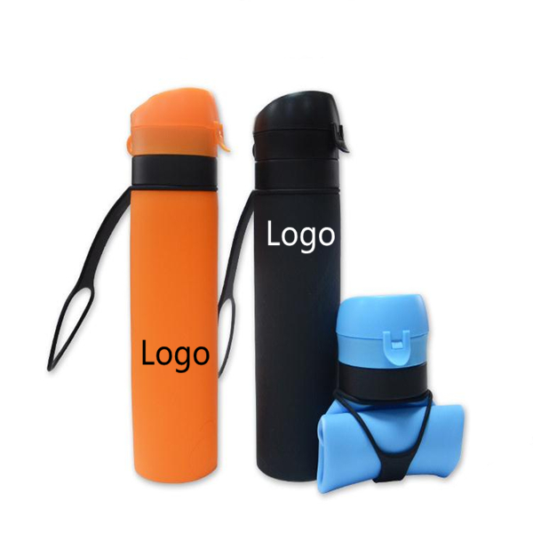 20oz Silicone Collapsible Bottle with Carabiner WPRQ9005