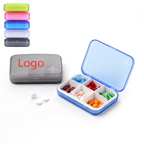 6 Compartment Pill Case – Five Color WPRQ9026