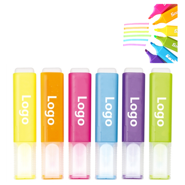 Colorful Fluorescent Barrel Broad Tip Secented Highlighter Marker WPRQ9075