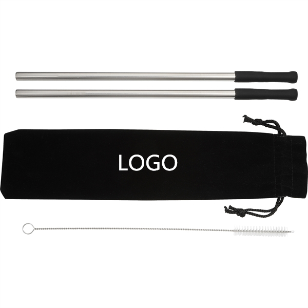 Reusable Stainless steel Straw Set with Brush   WPRQ9145