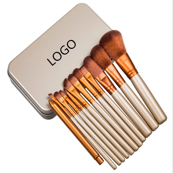 12PCS Cosmetic Makeup Brush Kit with Case WPRQ9159