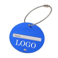 Round Airplane Aluminum Alloy Metal Luggage Tag WPCL8030