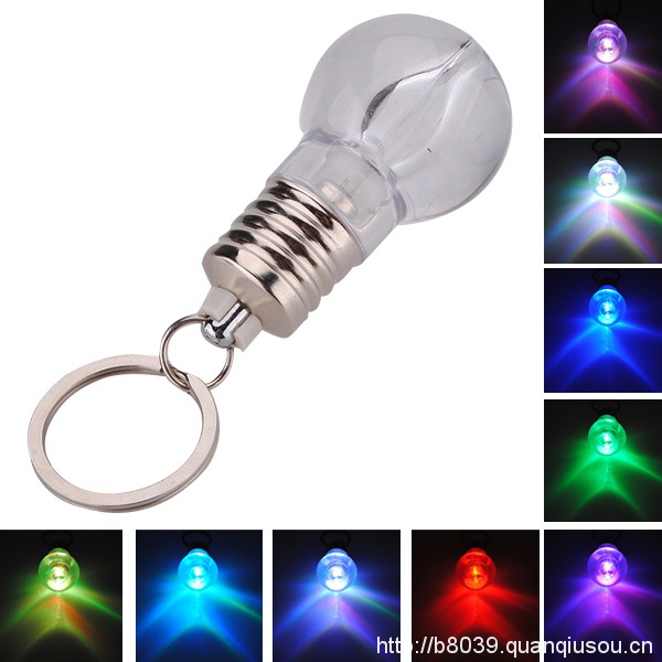 Changing Color LED Light Bulb Keychain WPEH7022