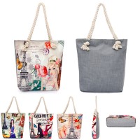 Cotton Canvas and Jute Rope Tote WPHZ018