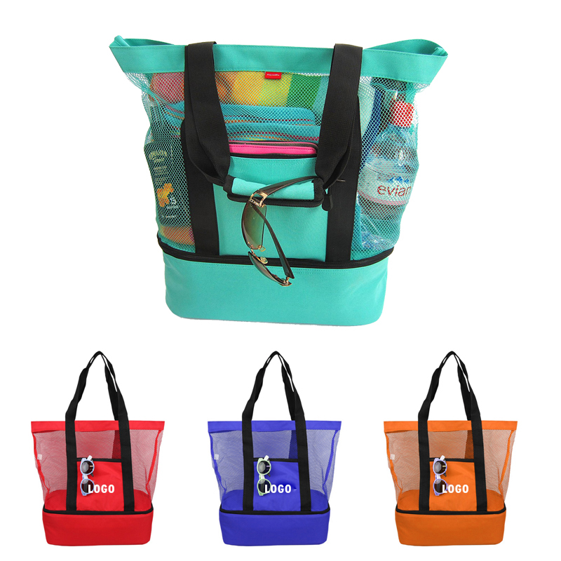 Mesh Beach Tote Bag with  Picnic Cooler WPHZ046