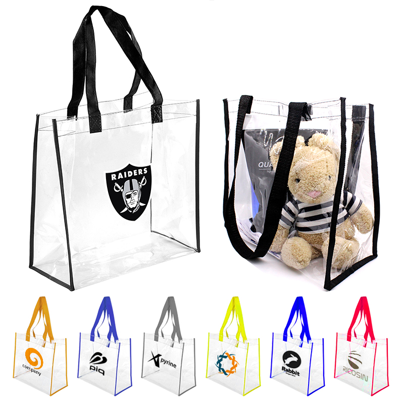 Clear PVC Tote Bag, Stadium Approved Tote with Zipper (19 x 6 x 13 Inc -  Zodaca