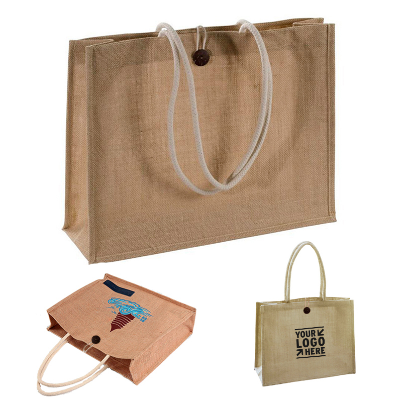 Jute Burlap Shopping Tote Bag WPHZ064