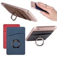 PU Card Holder w/ Metal Ring Phone Stand WPHZ159