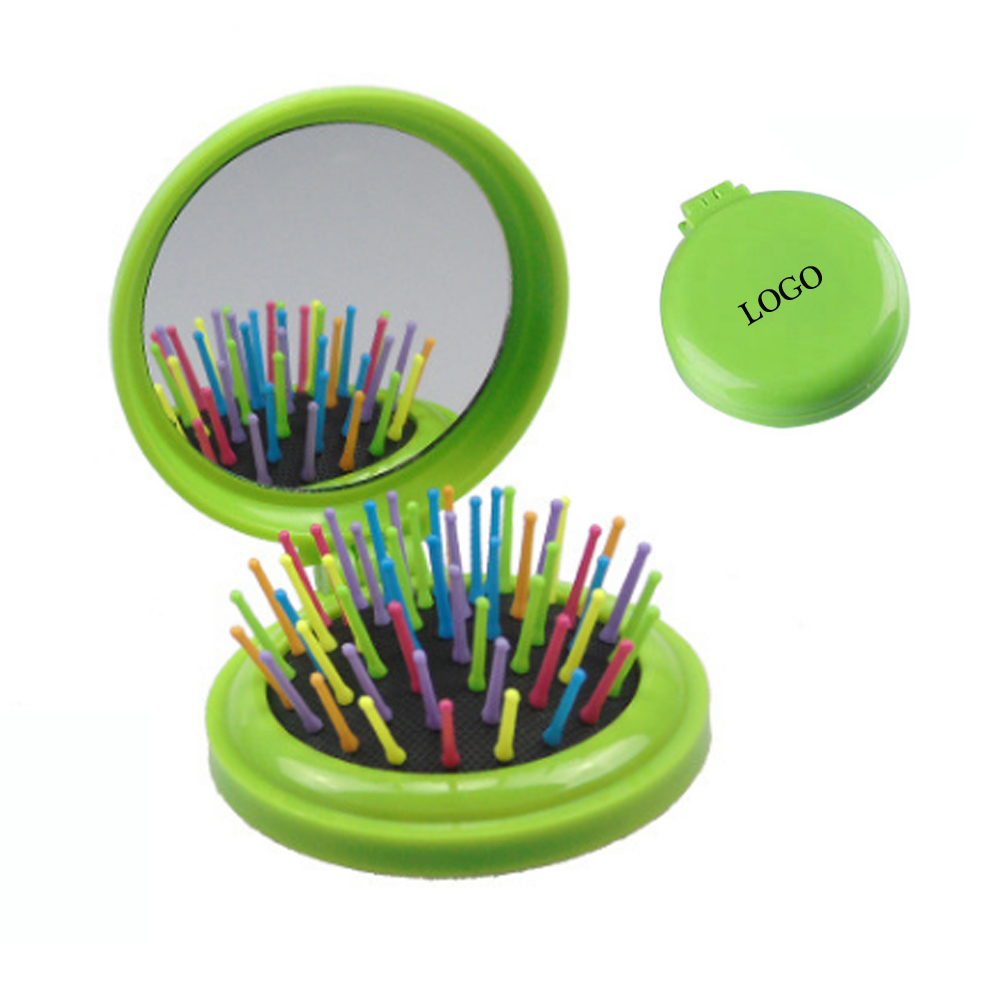 2 in 1 Folding Makeup Mirror with Hair Comb WPJC9016