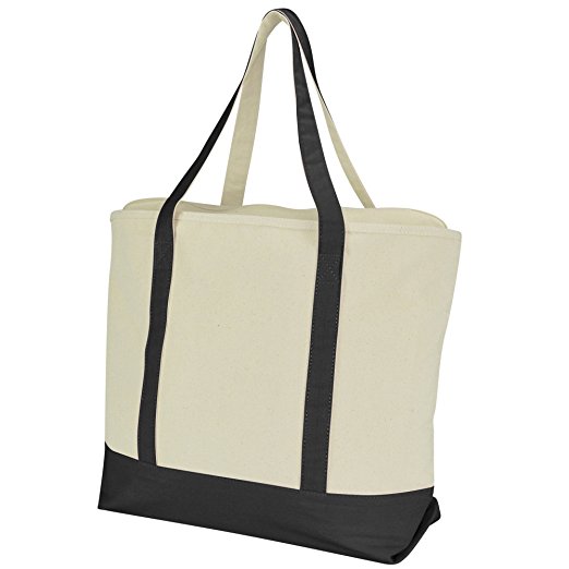 Two-Tone Heavy Duty Cotton Canvas Tote Bag WPJL8021
