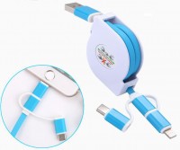 Retractable 3 in 1 Multiple USB Charging Cable WPJL8022