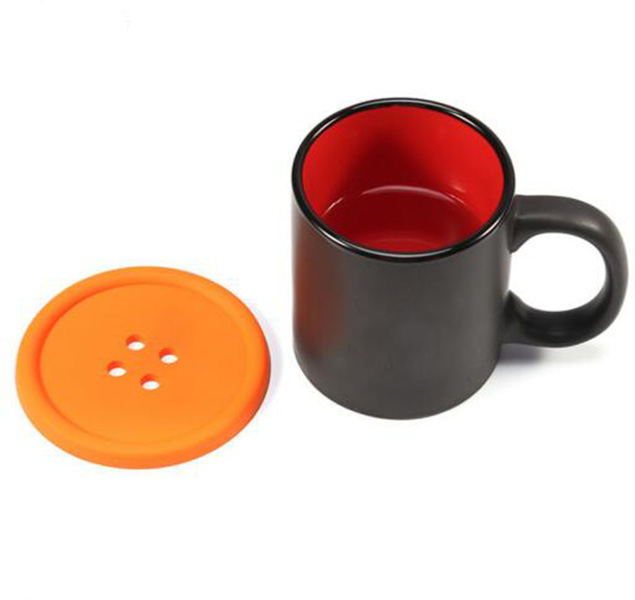 Button Shape Heat Resistance Silicone Drinks Coaster Cup Pads WPJL8036