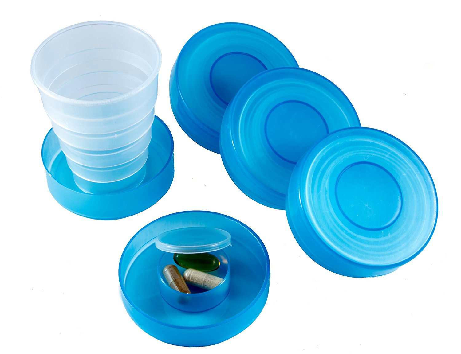 Plastic Collapsible Travel Cup and Pill Box WPJL8076
