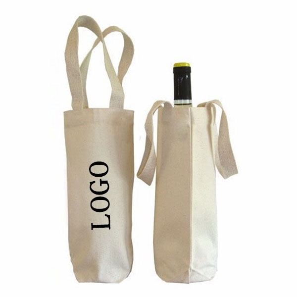 Single Bottle Canvas Wine Tote Bag  WPJZ005