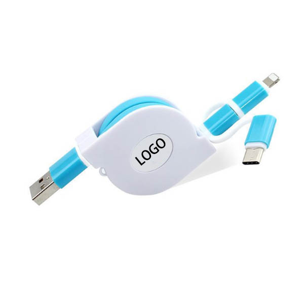 2-in-1 Retractable Charging Data Sync Cable Cord WPKW074