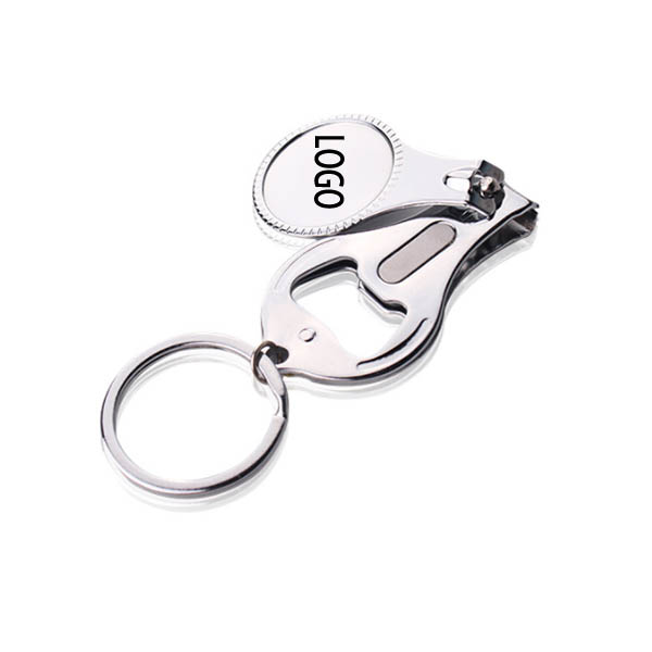 Round Nail Clipper With Bottle Opener Keyring WPKW126