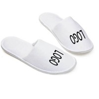 One Size Disposable Closed Toe Adult Cotton Slippers Salon Spa Hotel Slippers WPKW8047