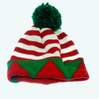 Christmas Knitted Beanie with Pom Jacquard WPSK7004