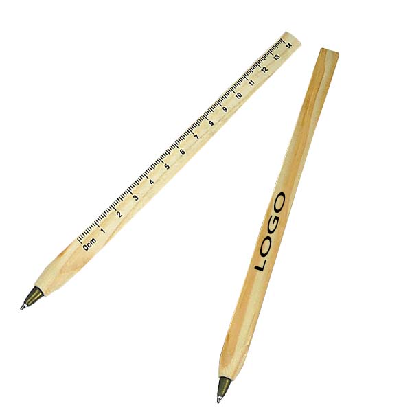 Wooden Ballpoint Pen With Ruler WPZL7048